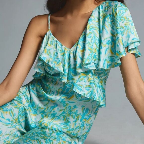 Corey Lynn Calter Silky Ruffle Wide-Leg Jumpsuit by Anthropologie - Picture 2 of 2